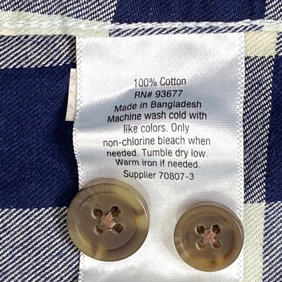 Mutual Weave Button Front Shirt Mens size Medium Long Sleeve Blue OW Plaid - Picture 10 of 10